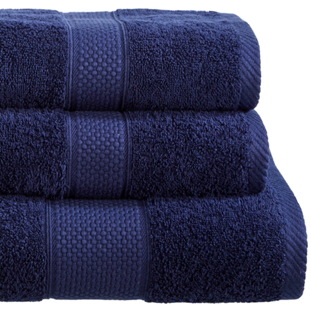 Imperial Ringspun Combed Cotton Navy Turkish Hand Towel 2 Pack Image 2