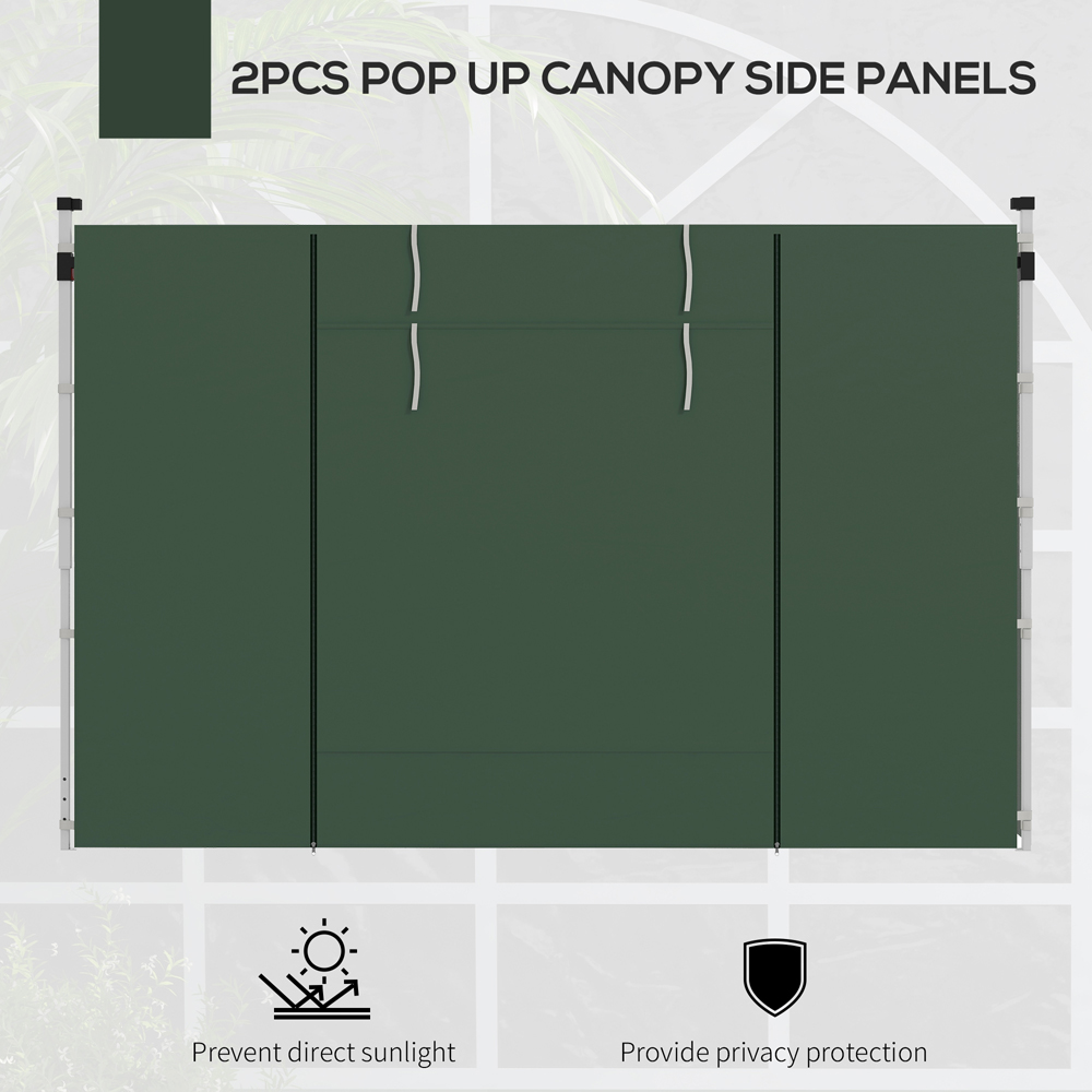 Outsunny Green Replacement Gazebo Side Panel 2 Pack Image 4