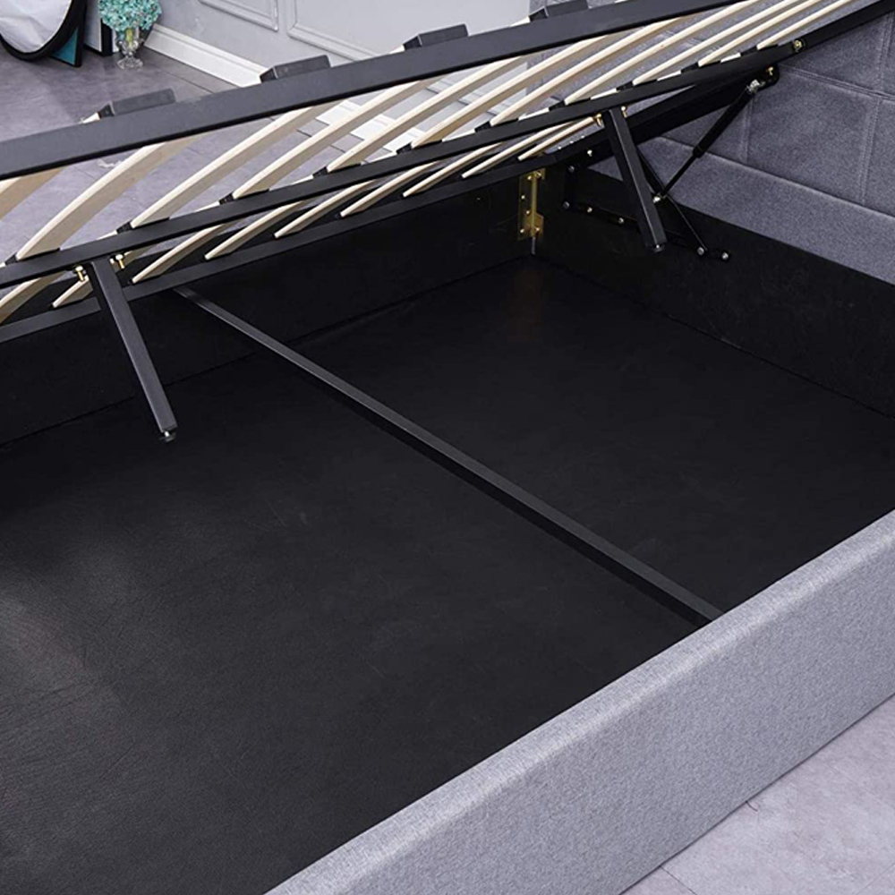 Portland Kosy Koala Double Grey Wooden Gas Lift Ottoman Bed with Mattress Image 3