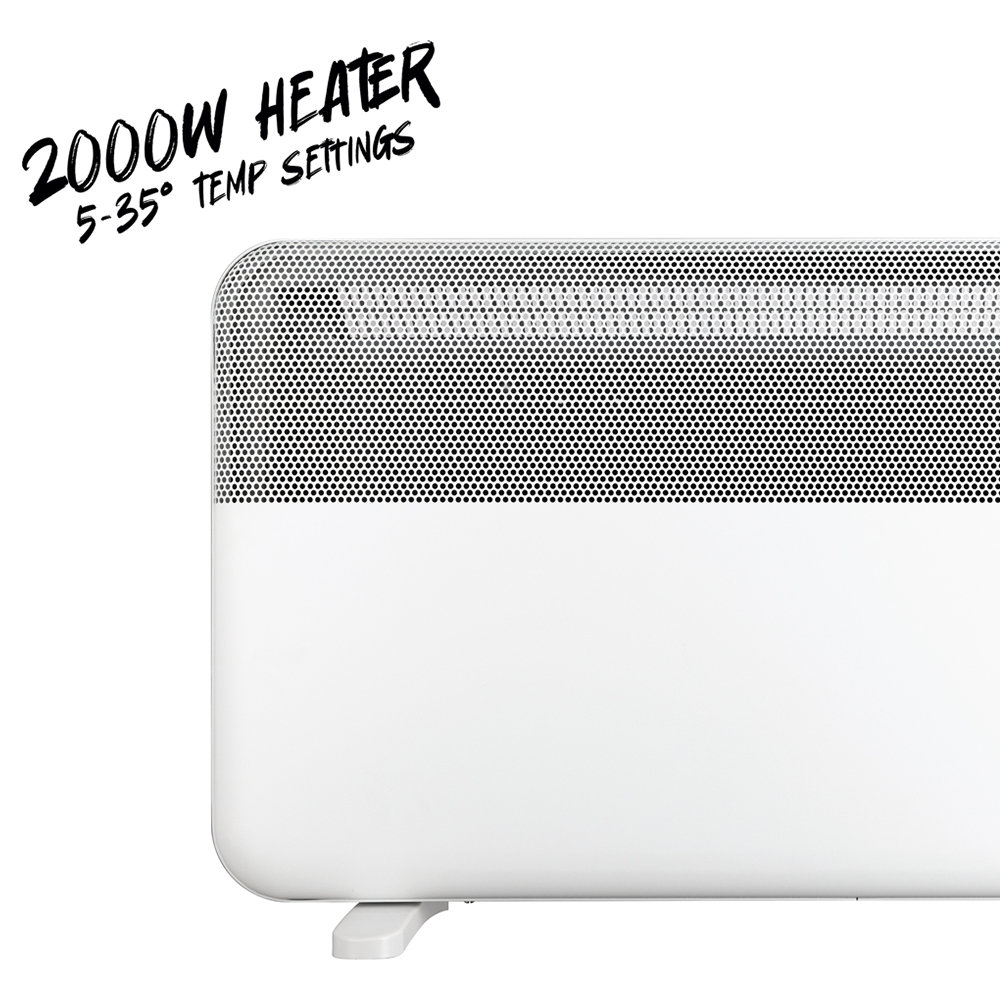TCP White Electric Panel Wall Mounted and Free Standing Heater 2000W Image 4