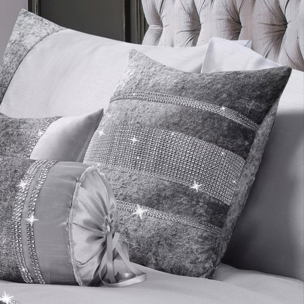 Intimates Topaz Diamante Silver Filled Cushion 43 x 43cm 2 Pack Image 2