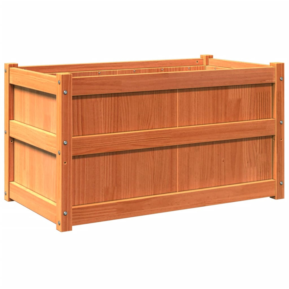 vidaXL Wax Brown Solid Pine Wood Garden Planter 50 x 90 x 50cm 2 Pack Image 1