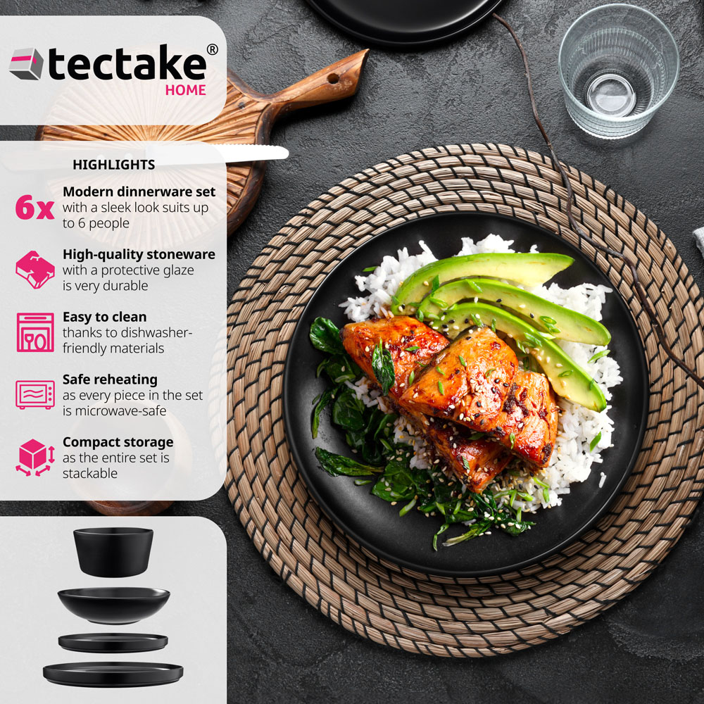 tectake Una 24 Piece Crockery Set Image 3