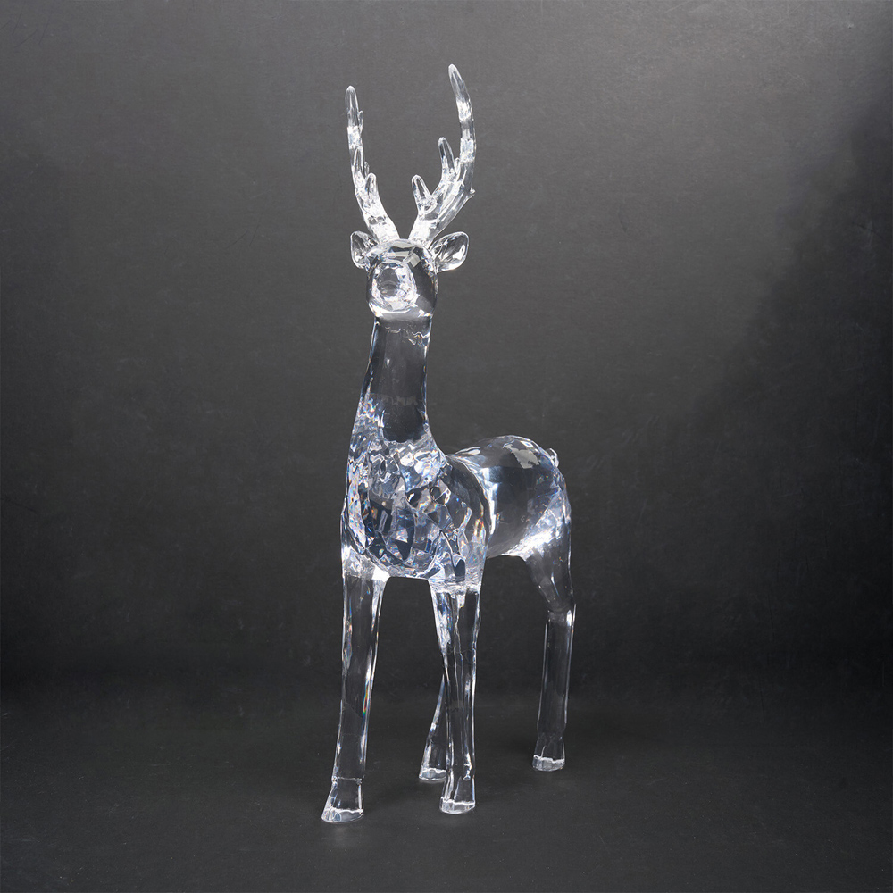 Crystal Acrylic Reindeer Decoration Clear Image 5