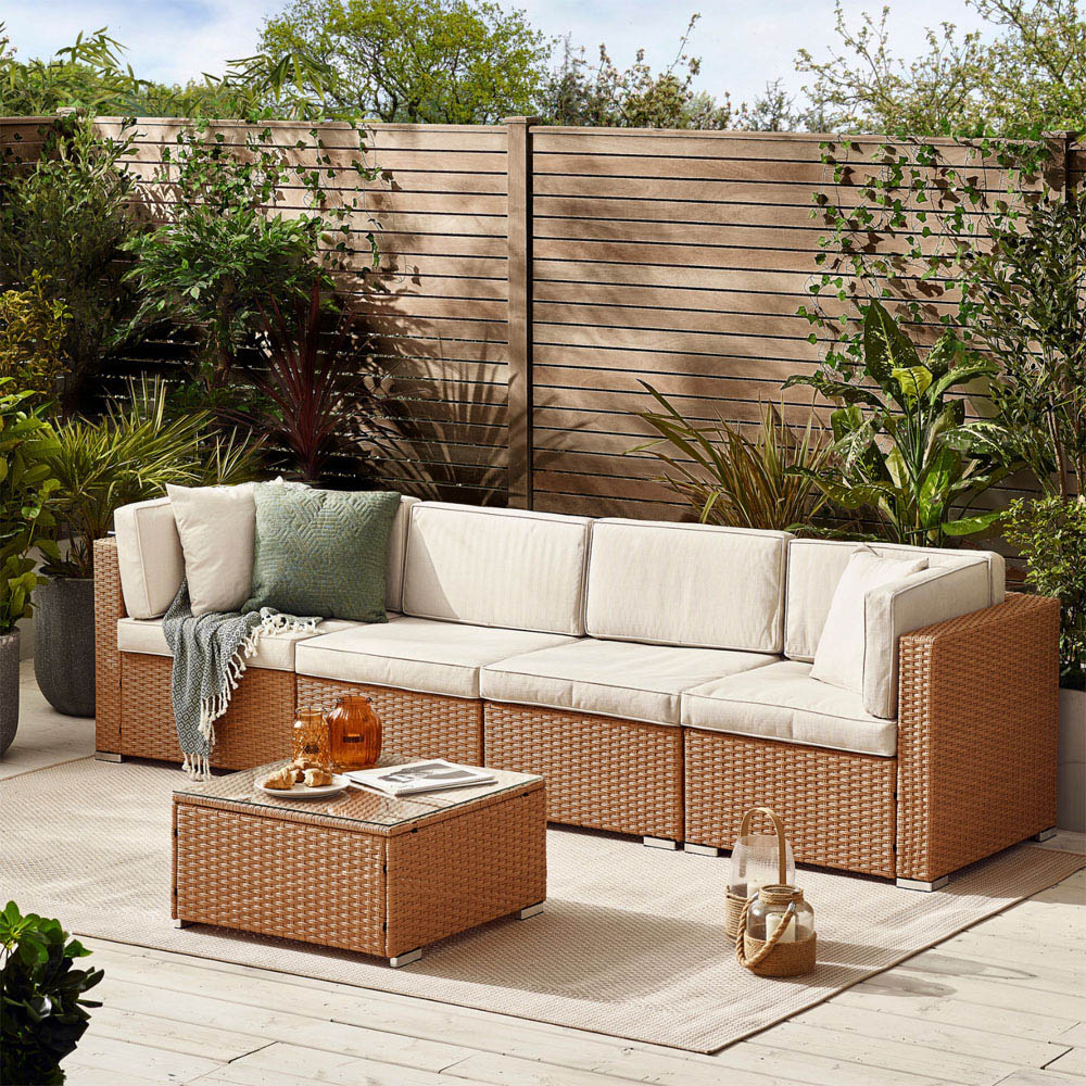 Beige rattan sofa online