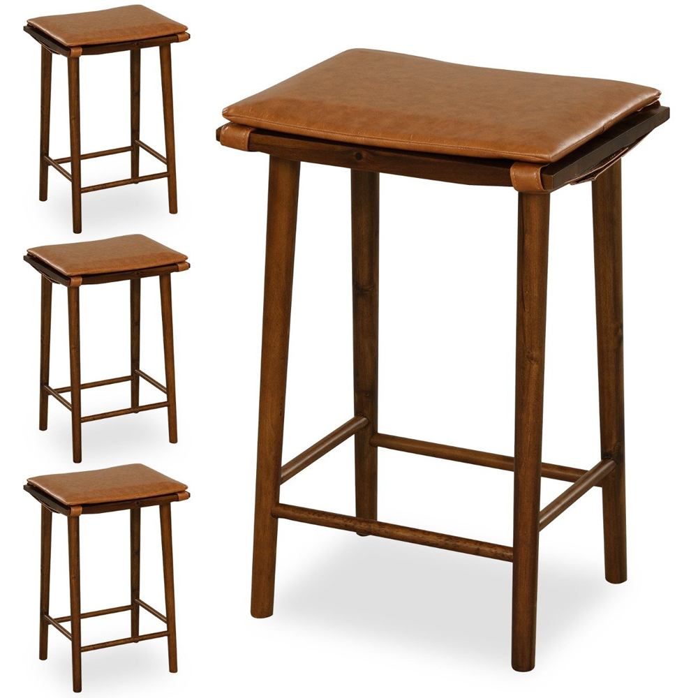 Costway Dining Bar Stool with Removable Cushion Set of 2 Image 3
