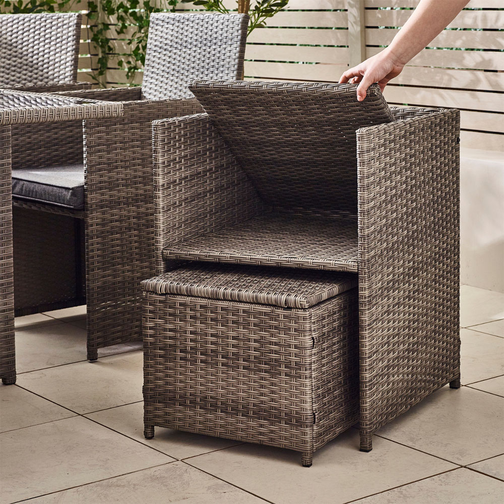 Furniturebox Marseille Rattan 10 Seater Dining Set Grey Image 5