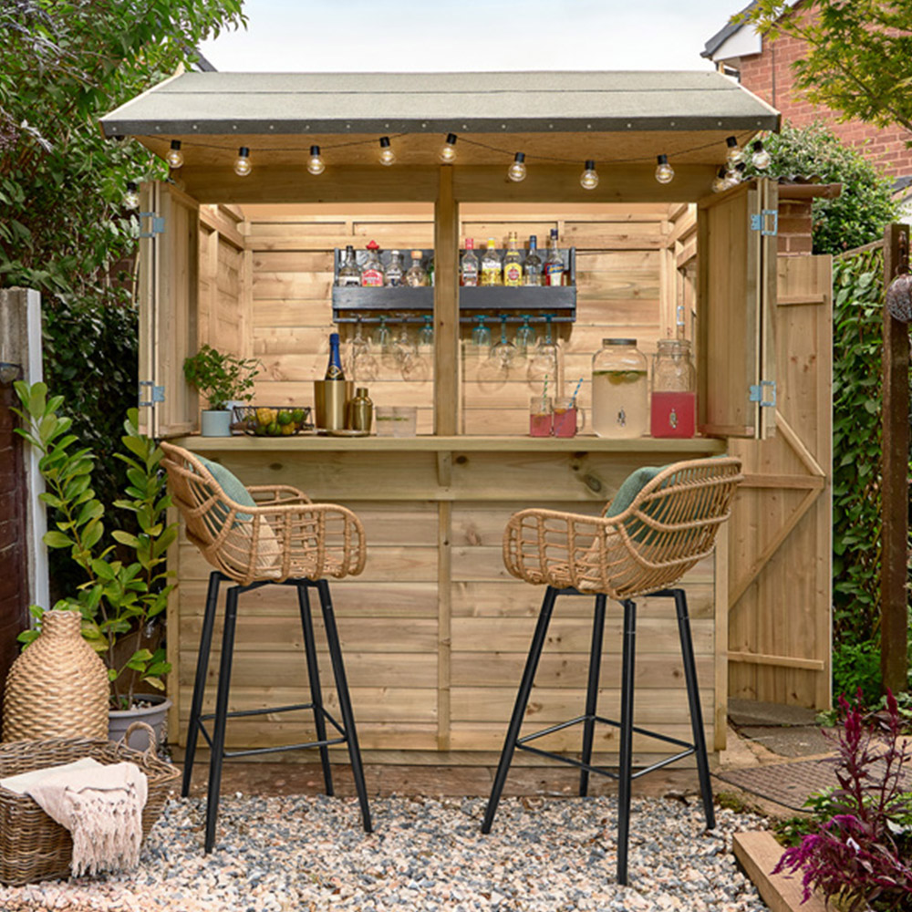 Forest Garden 6 x 4ft Shiplap Apex Garden Bar Image 2