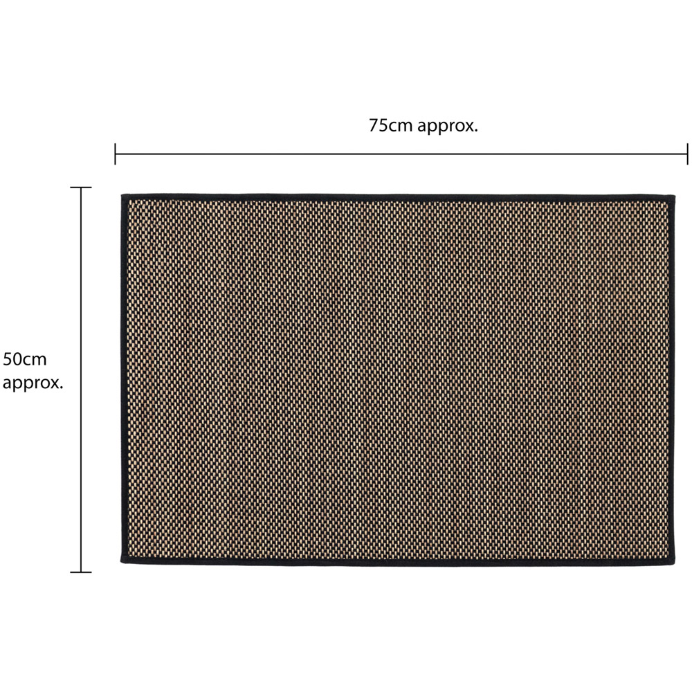 JVL Antarra Black and Brown Rubber Backed Door Mat and Runner Set Image 8