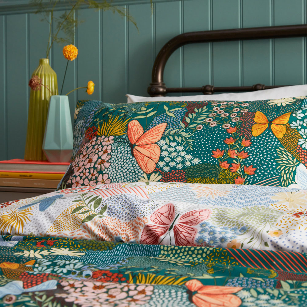 furn. Forage Single Teal Duvet Set Image 2