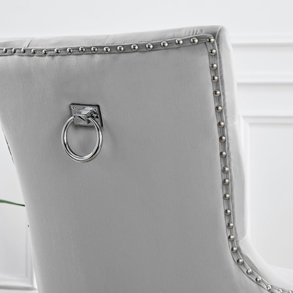 Furniturebox Arona Kensington Marble Effect 4 Seater Round Dining Set White Black and Grey Image 8