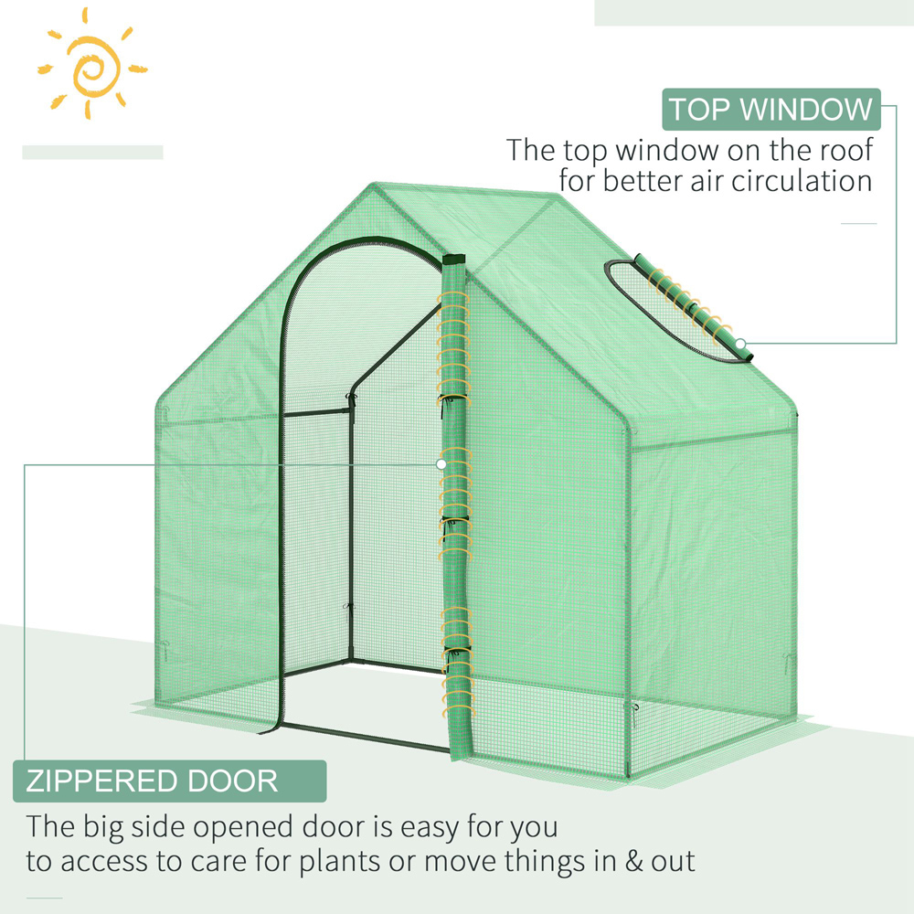 Outsunny Green 5.9 x 3.4ft Walk In Greenhouse Image 5
