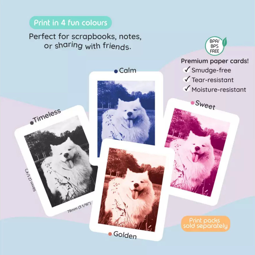 Kiimento Sky Blue Kids Ink-Free Instant Print Digital Camera Image 4