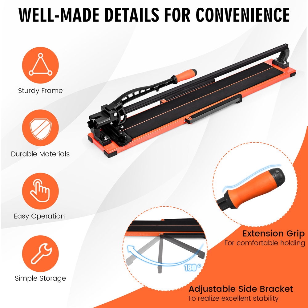 Costway Manual Tile Cutter with Tungsten Carbide Cutting Wheel Image 8