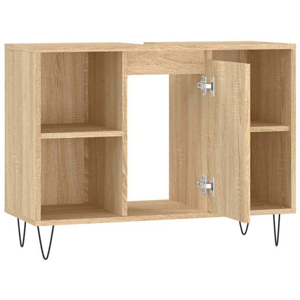 vidaXL Single Door 4 Open Shelf Sonoma Oak Bathroom Cabinet Image 6