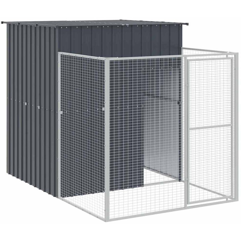 vidaXL Anthracite Galvanised Steel Kennel with Run 165 x 455 x 181cm Image 5