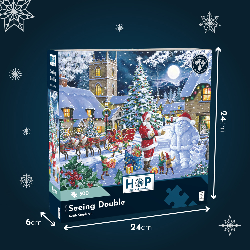 The House of Puzzles Christmas Shopping 500 Piece Jigsaw Puzzle 4 Pack Image 6