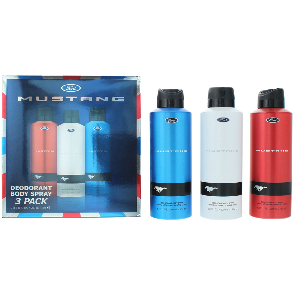 Mustang Trio Deodorant Spray 200ml 3 Piece Gift Set Image