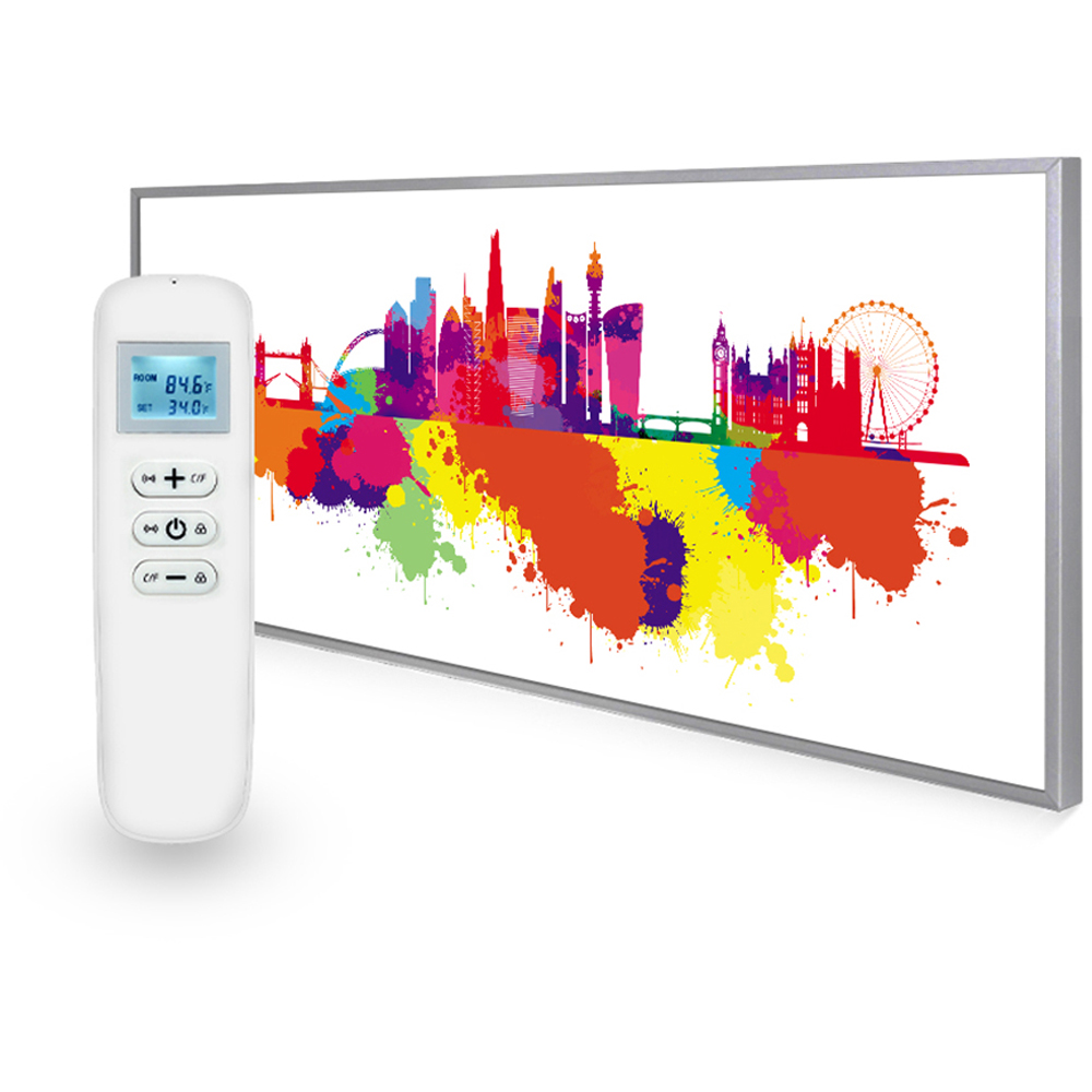 Mirrorstone Nexus London Skyline Splash Image Wi-Fi Infrared Heating Panel 700W 595 x 1195mm Image 2