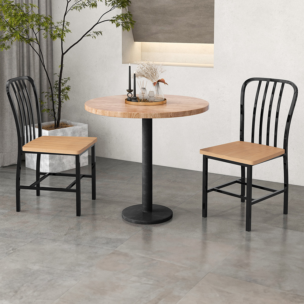 Costway Set of 2 Black Dining Chair with Footrest Image 1