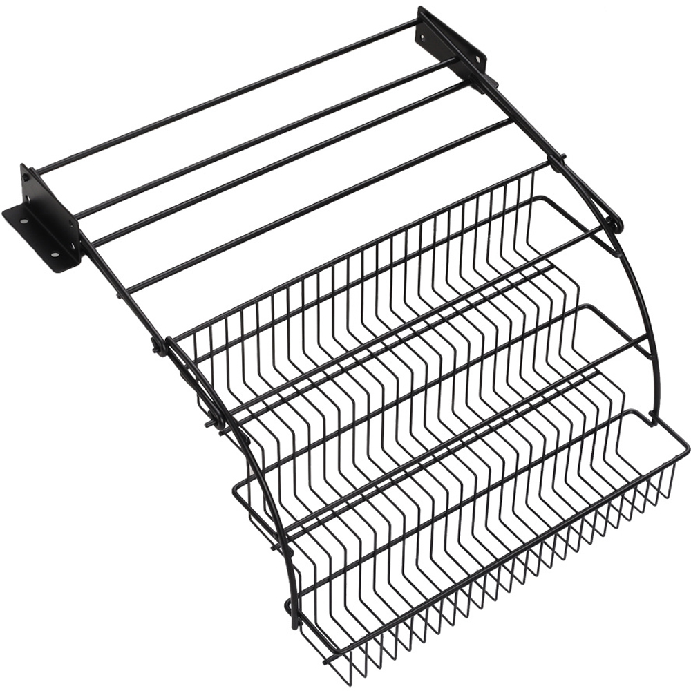 H&O Direct 3 Tier Black Pull Down Spice Rack Image 3
