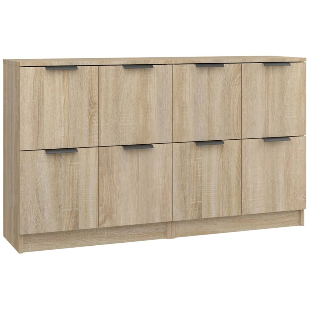 vidaXL 4 Door Sonoma Oak Sideboard Set of 2 Image 2