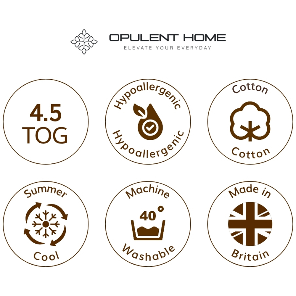 Opulent Home King Size White Summer Cotton Hollowfibre Duvet 4.5 Tog Image 9