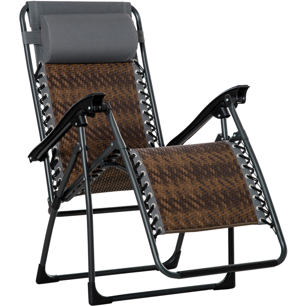 Outsunny Brown Zero Gravity Folding Recliner Chair Image 2