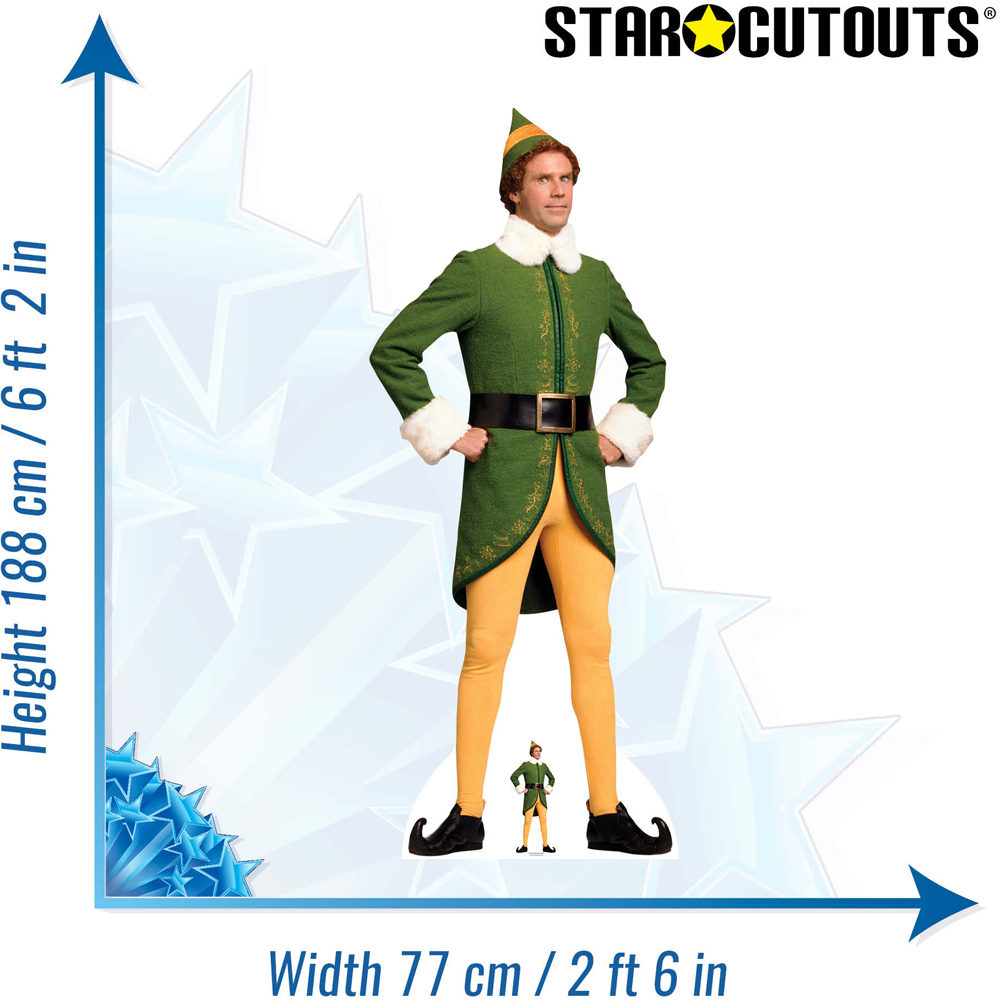 Star Cutouts Buddy the Elf Classic Christmas Hands On Hips Cardboard Cutout 6.2ft Image 4
