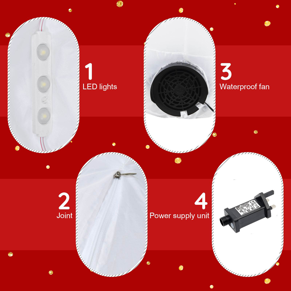 Costway Santa Riding Polar Bear with Shaking Head LED Inflatable Christmas Decoration 5.7 x 6.5ft Image 8