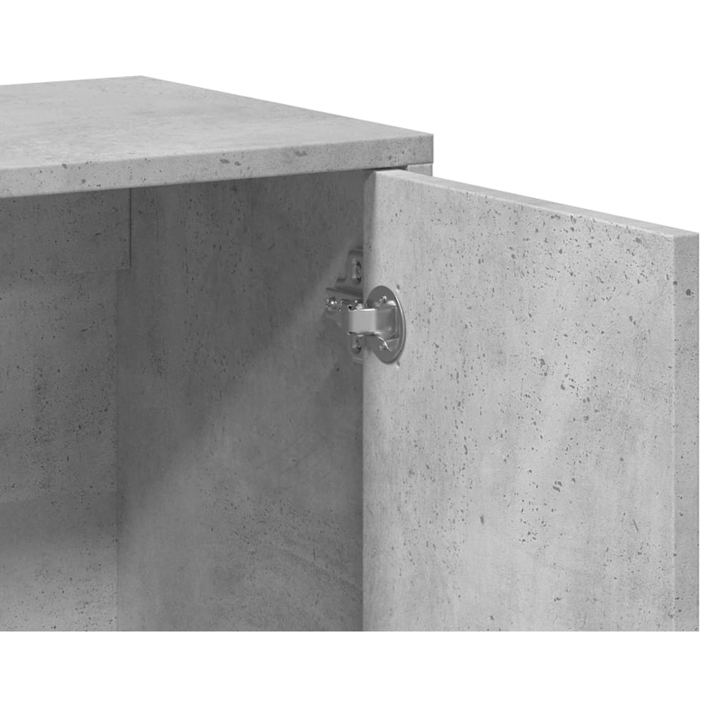 vidaXL 2 Door Concrete Grey Wooden Sideboard Set of 2 Image 7