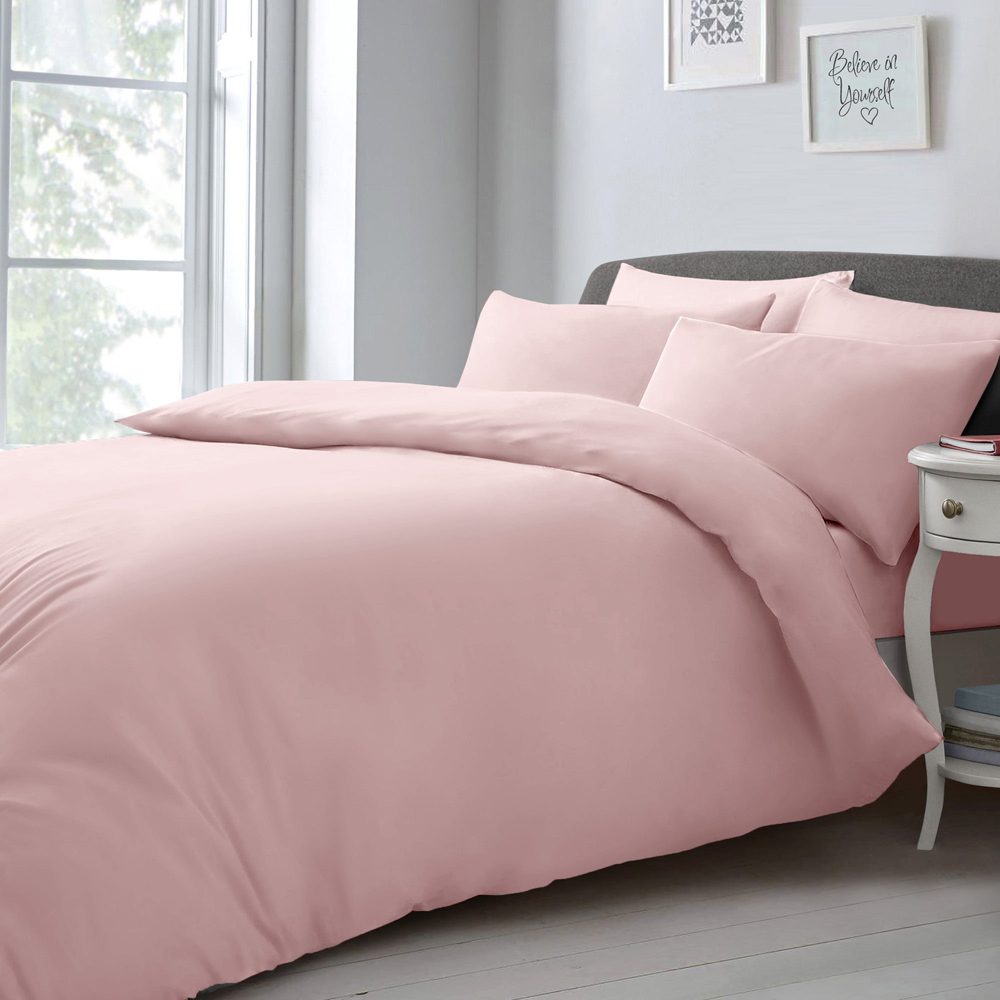 Velosso Microfibre Super King Size Pink Duvet Set Image