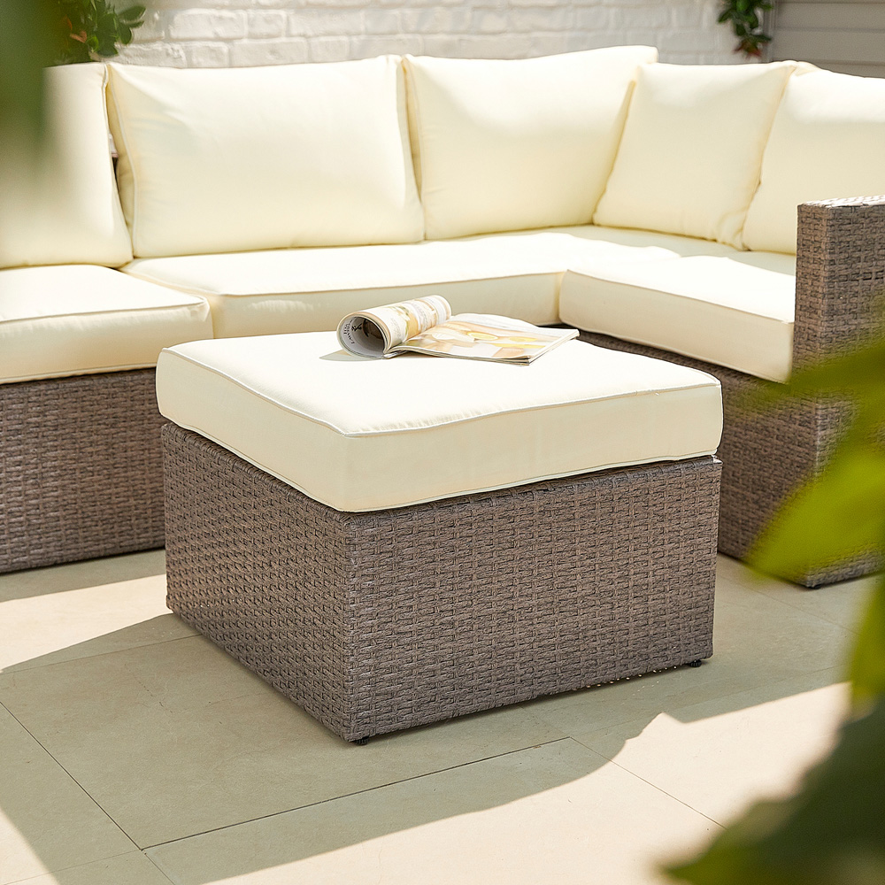 MMT Furniture Designs 6 Seater Grey Rattan L Shaped Patio Corner Sofa Set Image 2
