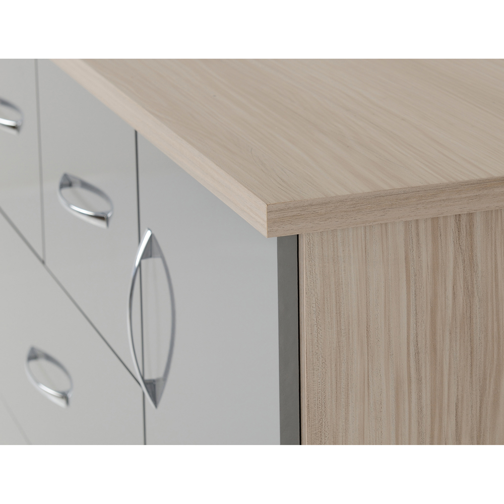 Seconique Nevada 5 Drawer Grey and Light Oak Low Wardrobe Image 4