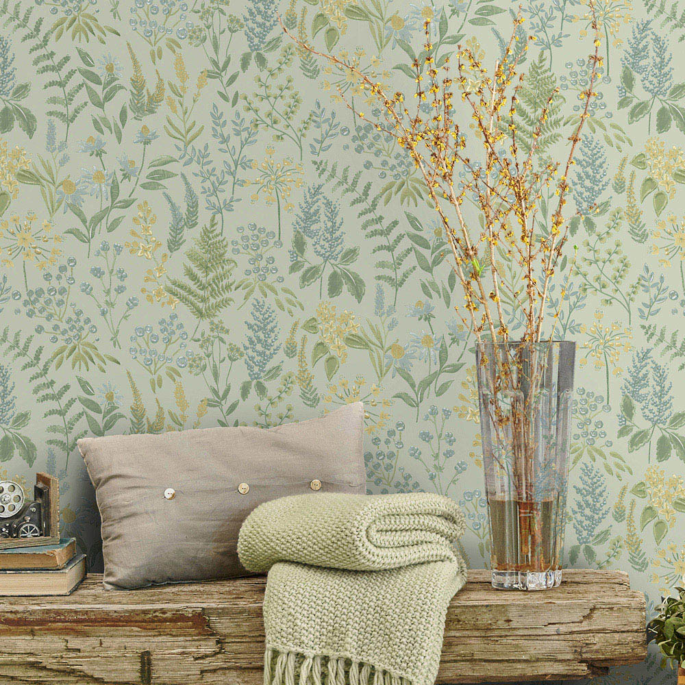 Holden Floral Sprig Blue Wallpaper Image 3