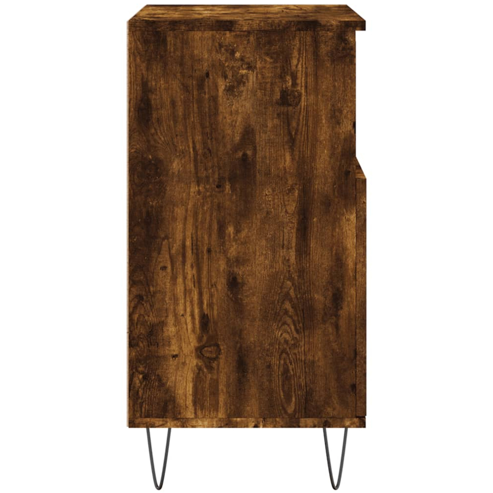 vidaXL 2 Door 2 Open Shelf Smoked Oak Sideboard with Metal Legs Image 7