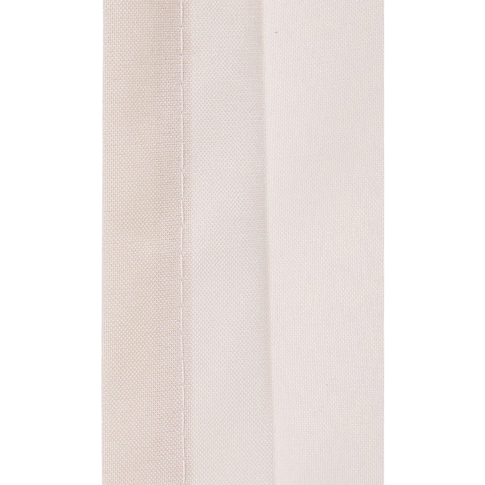 Living and Home Beige White Faux Linen Semi-Sheer Panel Curtain 100 x 200cm Image 6
