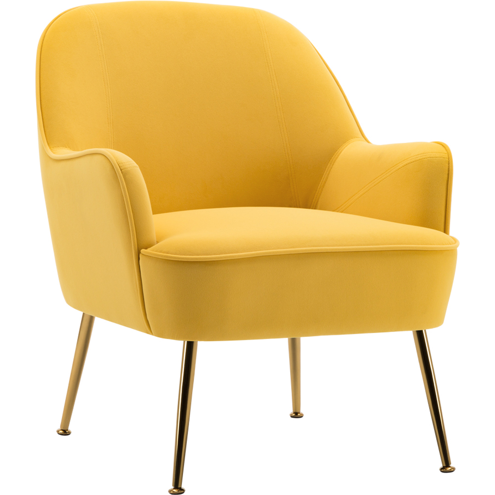 Living and Home Yellow and Gold Armchair Image 3