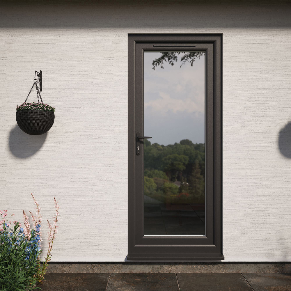 Crystal Black and White Full Glass RH Open Clear Double Glazed Door 840 x 2090mm Image 2