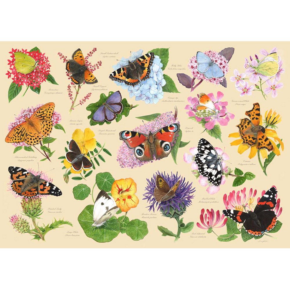 The House of Puzzles Garden Butterflies 1000 Piece Jigsaw Puzzle | Wilko