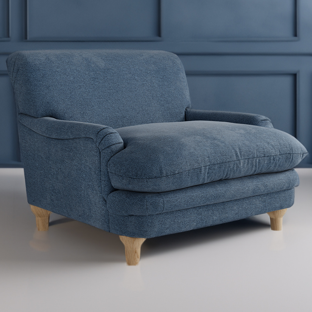 Plumpton Denim Blue Weave Chair Image 1