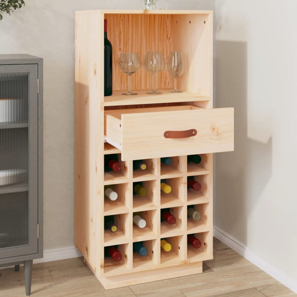 vidaXL Single Drawer Single Shelf 16 Bottle Freestanding Wine Cabinet Image 1