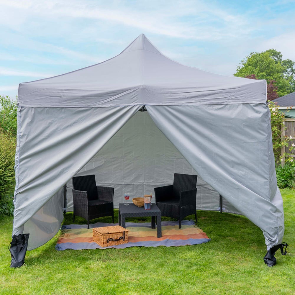 Jack Stonehouse 3 x 3m Light Grey Pop Up Gazebo Image 1