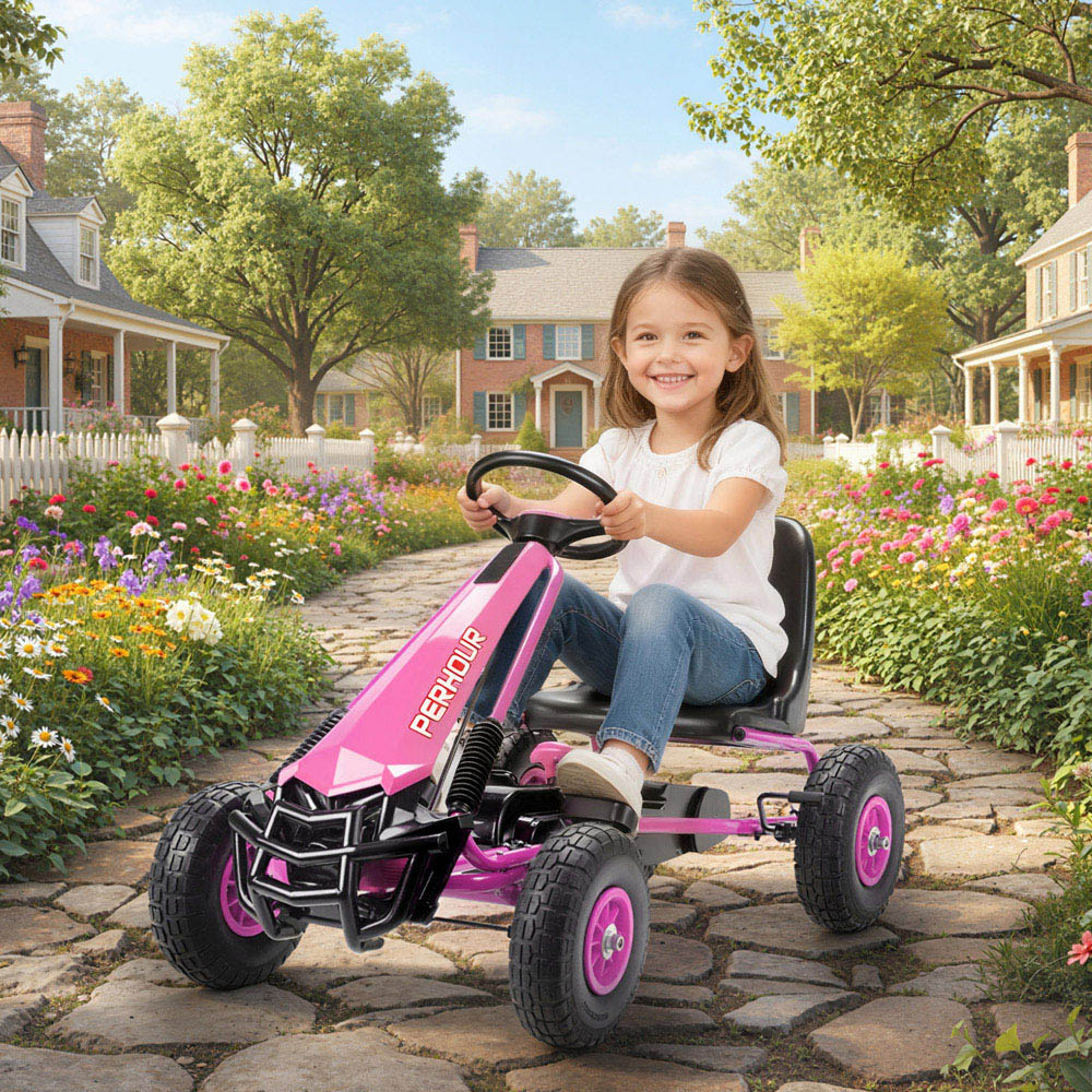 Tommy Toys AIYAPLAY Pink Adjustable Seat Kids Pedal Go Kart with EVA Tyres Image 2