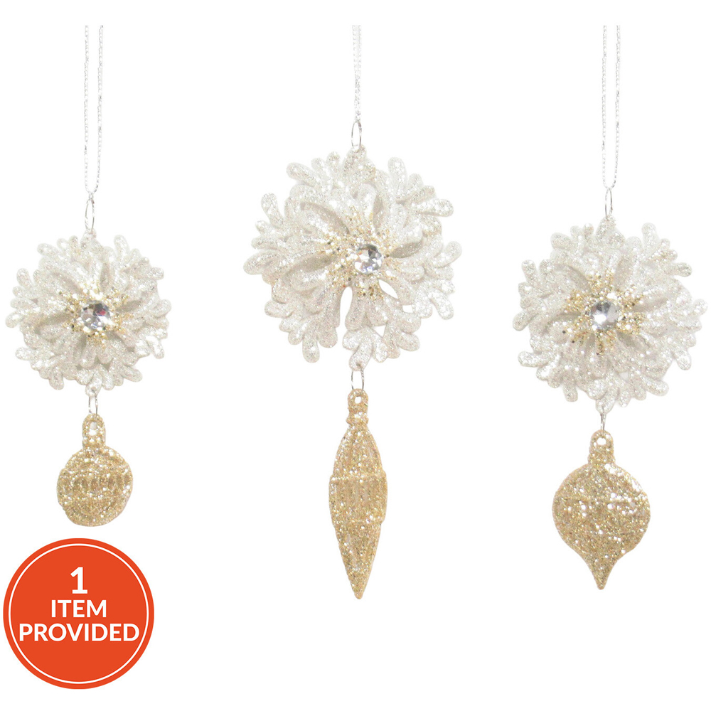 Snowflake with Droplet Hanging Decoration Image 1