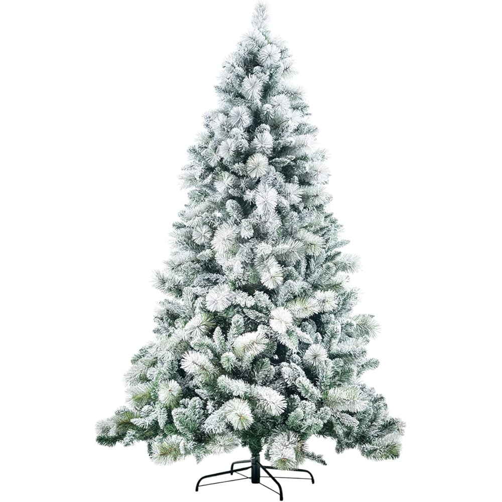Shatchi Snowy Boulder Pine Helsinki Fir Artificial Plain Christmas Tree 6ft Image 1