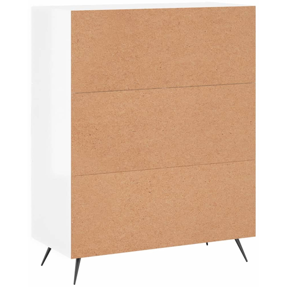 vidaXL Single Door 3 Drawer High Gloss White Sideboard Image 8