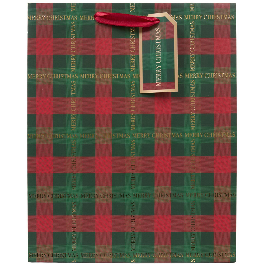 Tartan Design Gift Bag Small Image 1