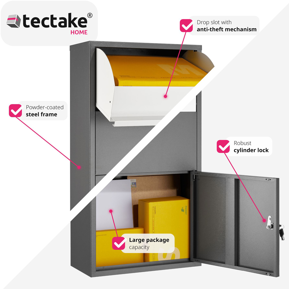 tectake Fortress Parcel Locker Post Box Image 4