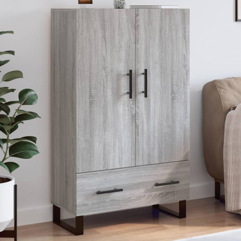 vidaXL 2 Door Single Drawer Grey Sonoma Highboard Image 1